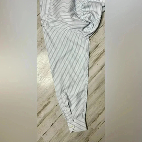 Brooks Brothers White/ Blue Striped Shirt Mens 17-36 Button Up Long Sleeve - Picture 8 of 13